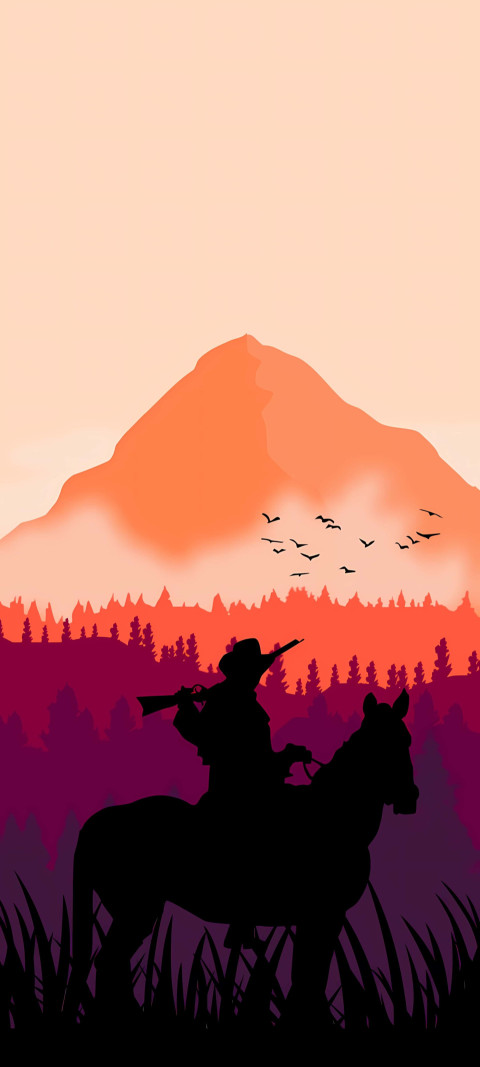 Western Cowboy With Rifle Wallpaper