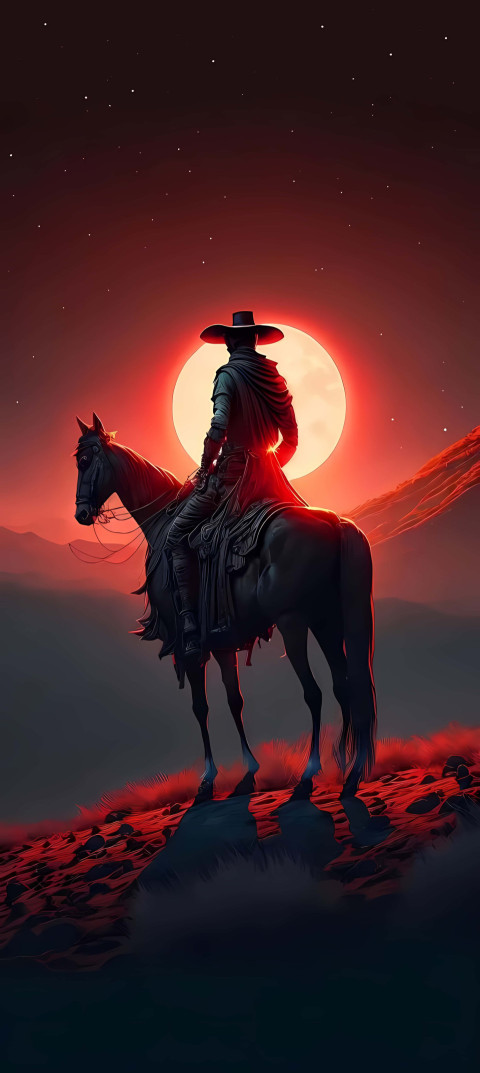 Cowboy With Lasso on Open Prairie