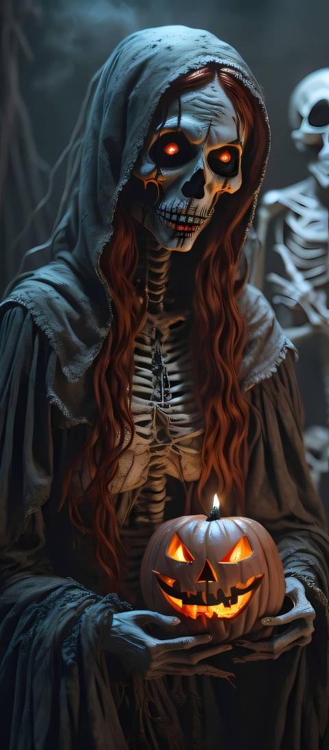 4K Kawaii Halloween Mobile Background