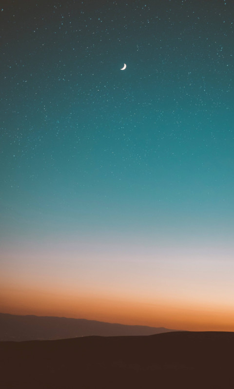 Starry Sky Over Desert Background