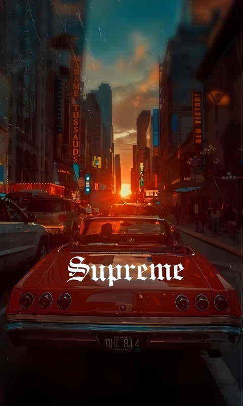 Supreme Red Car 4k wallpaper for your phone