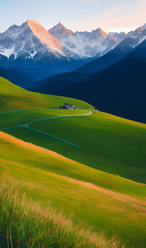 Vivid Green Lawn Grass Mobile Background