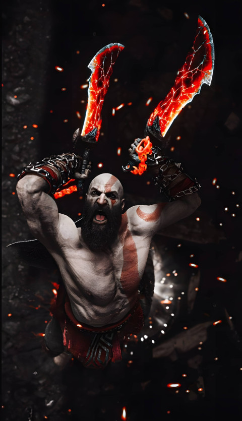 Kratos in Action God of War Wallpaper for Gamers