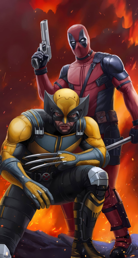 Wolverine and Deadpool Wallpaper for Smartphones
