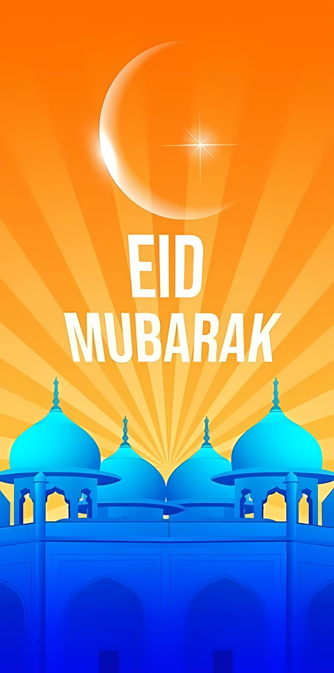 Eid Mubarak Warm Lantern Glow Wallpaper