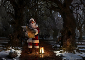 Beautiful Santa Claus Christmas Snowy Day  Images to Enjoy