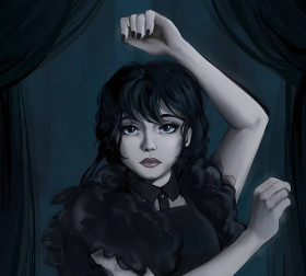 Black and White Wednesday Addams Photo