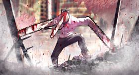 Blod Chainsaw Background to Transform Your Desktop