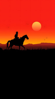 Classic Cowboy Riding Horse Image