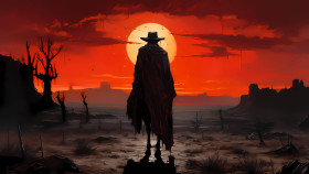 Cowboy Themed Wallpaper for Sunset Lovers
