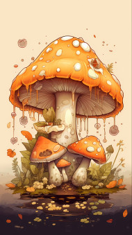 Cute Mushroom Image to Make Your Phone Screen Shine