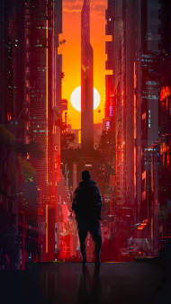 Cyberpunk Urban Night Light Wallpaper for Your Screen