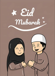 Eid Mubarak Couple 4K Mobile Background