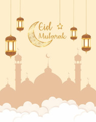 Eid Mubarak Majestic Mosque Mobile Image