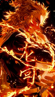 Fire Aura Rengoku Phone Picture