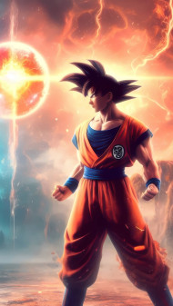 Goku Spirit Bomb Mobile Wallpaper