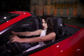 Iconic Lana Del Rey on the Car Aesthetic Desktop 4K Wallpaper