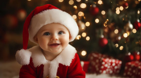 Joyful Christmas Baby Santa Picture for Your Computer Screen
