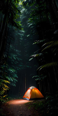 Jungle Camping Night 4K Image For Your Device