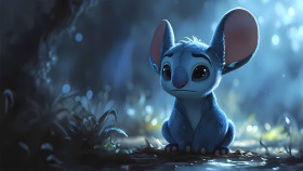 Sad Stitch Desktop Wallpaper in 4K