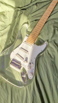 Simple Sage Green Solid Color Guitar Background 4K