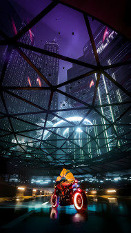 Stunning Neon Cyberpunk Dystopian City Night View 4K