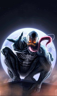 Venom Attacking in the Dark Image
