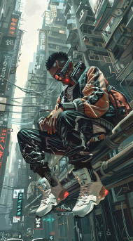 Vibrant Cyberpunk Sci-Fi City View Wallpaper 4K
